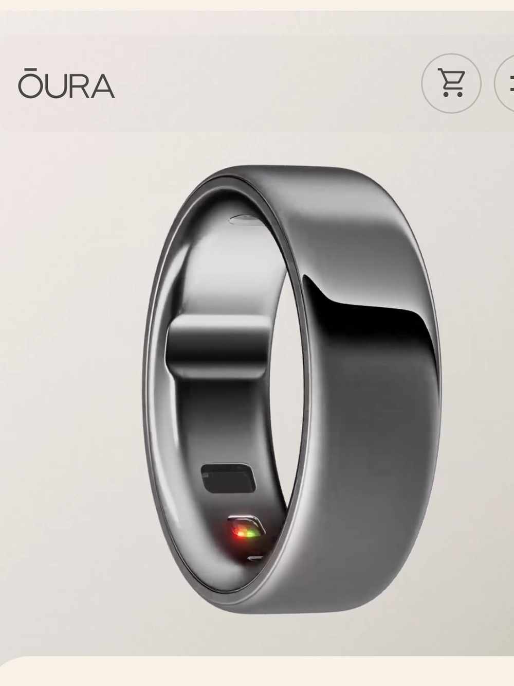 Oura Ring 4 — Silver Size 8 - Smart Health Ring w/ Charger